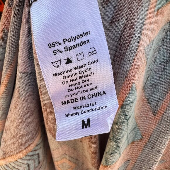 Lularoe Aztec Tribal Print Midi Dress Short Sleeve Made With Stretch Fabric Mult - Picture 3 of 9